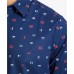  Men’s Mini Flag-Print Shirt (Navy, XXL)