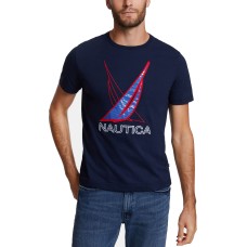 Nautica Men’s Sail Racer Embroidered Logo Graphic T-Shirt (Navy,XS)