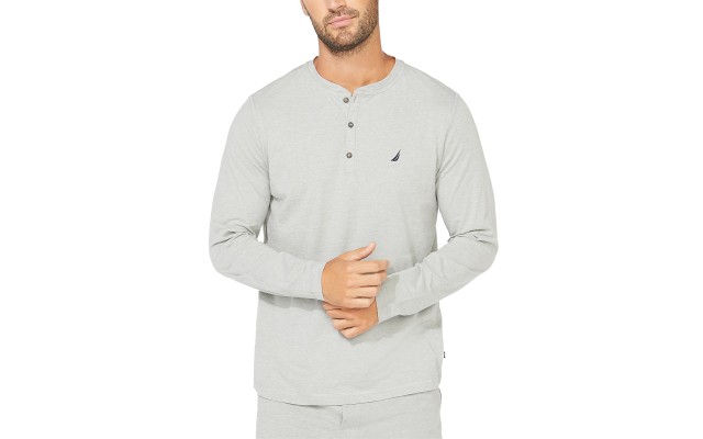  Men’s Soft, Breathable Long Sleeve Henley Pajama Shirt