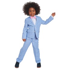 Nautica Toddler Boys 4-Pc. Blue Windowpane Suit Set (Bright Blue, 2T)