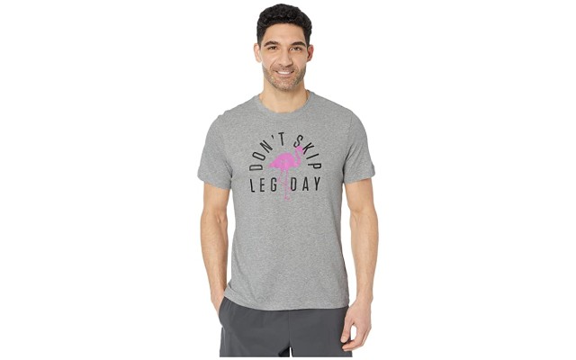  Men’s Dri-FIT Training Flamingo Leg Day T-Shirt (Gray, XX-Large)