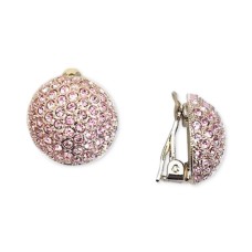 Nina Swarovski Pavé Dome Clip-on Earrings (Pink)