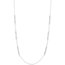 Nine West Silver-Tone Long Decorative Station Statement Necklace