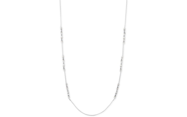  Silver-Tone Long Decorative Station Statement Necklace