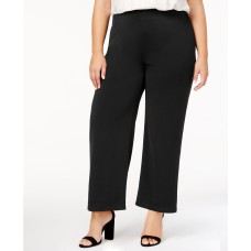 NY Collection Petite Plus Size Pull-On Wide-Leg Pants(Black, 3XP)