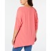 Womens Plus Crepe Sharkbite Blouse
