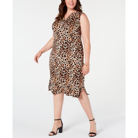  Women’s Size 1x Cheetah Pattern Sleeveless Tank Dress