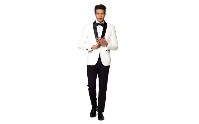  Men’s Pearly White Festive Tuxedo (White, 40 R)