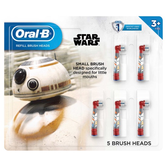  Kids Disney's Frozen 2 or Star Wars Replacement ToothBrush Heads, 5-Count, Star Wars