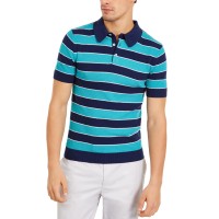 Paisley & Gray Men’s Slim-Fit Wide Stripe Polo Shirt, Blue, XL