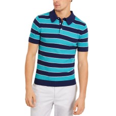 Paisley & Gray Men’s Slim-Fit Wide Stripe Polo Shirt, Blue, XL