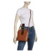  Addicted Leather Crossbody Bag (Tan)