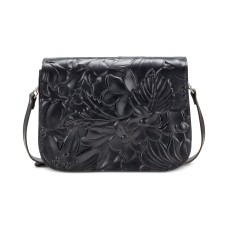 Patricia Nash Floral Deboss Mondovi Crossbody (Black, One Size)