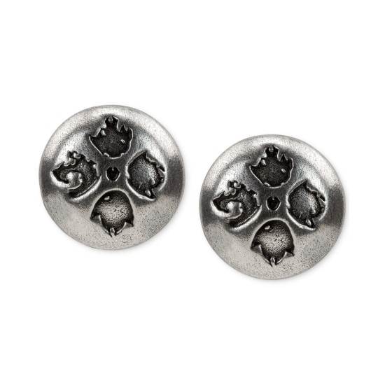  Floret Dome Stud Earrings (Gray)