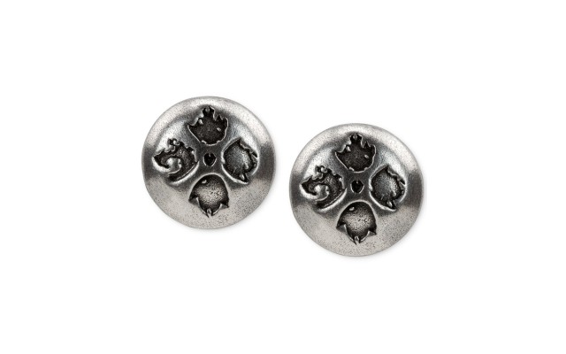  Floret Dome Stud Earrings (Gray)