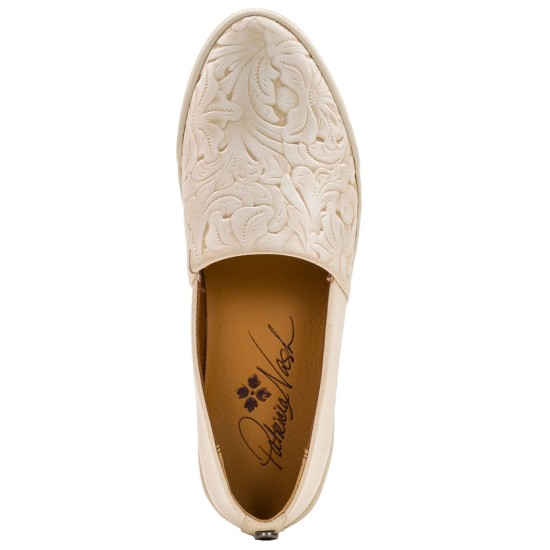 Patricia Nash Lola Slip-On Flat Women's Shoes, White, 7.5