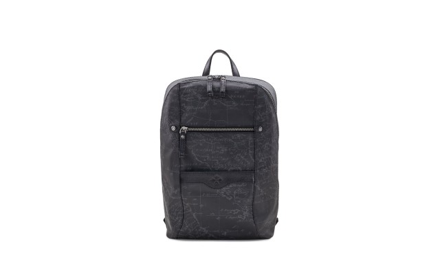  Map Pontori Backpack Patina Coated Linen Canvas (Black, One Size)