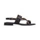  Women’s Fidella Sandals Toe Ring Design Spring Leather, Black, 8.5