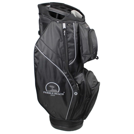 Pebble Beach Cart Bag, 14 Way Top, Full Length Dividers Golf Sports Home Outdoor, Black