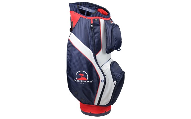 Pebble Beach Cart Bag, 14 Way Top, Full Length Dividers Golf Sports Home Outdoor, Red