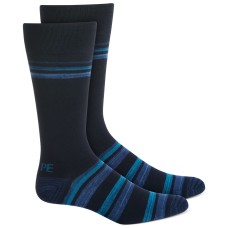 Perry Ellis Bamboo Double Stripe Socks, Navy