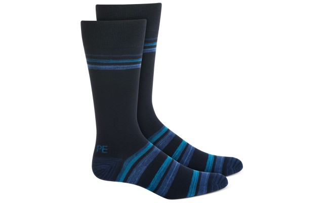  Bamboo Double Stripe Socks, Navy
