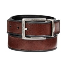 Perry Ellis Men’s Beveled-Edge Reversible Leather Belts