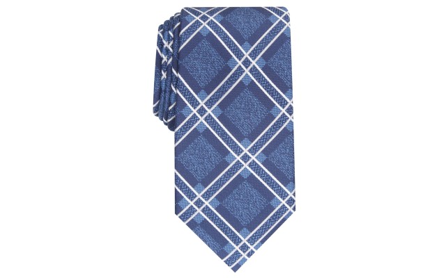  Men’s Denner Classic Plaid Tie (Navy)