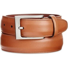 Perry Ellis Men’s Dress Belt Silver 30 Leather Accessory (Brown 29-30)