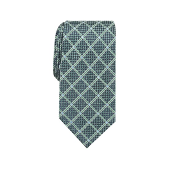  Men’s Edale Grid Silk Tie Green