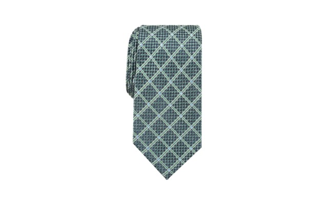  Men’s Edale Grid Silk Tie Green