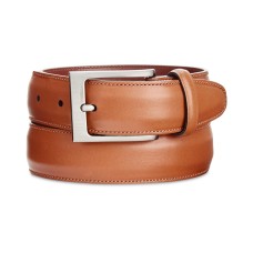 Perry Ellis Mens Full-Grain Cowhide Bonded Leather Casual Dress Belt (Brown, 42)