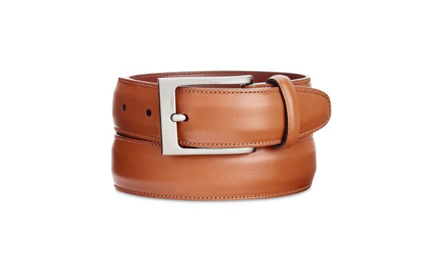  Mens Full-Grain Cowhide Bonded Leather Casual Dress Belt (Brown, 42)