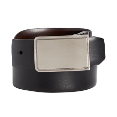 Perry Ellis Mens Leather Reversible Plaque Buckle Dress Belts
