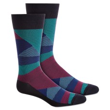 Perry Ellis Men’s MMicrofiber Geo Triangle Socks, Navy