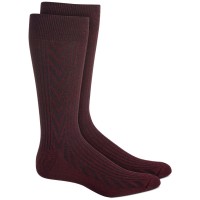 Perry Ellis Mens Portfolio Luxury Features  Socks, Maroon, 7-12