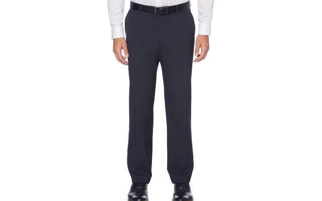  Men’s Solid Work Pants  (Blue,36X32)