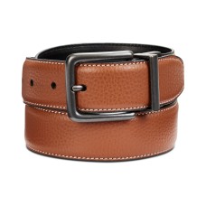 Perry Ellis Mens Tumbled Reversible Leather Belts