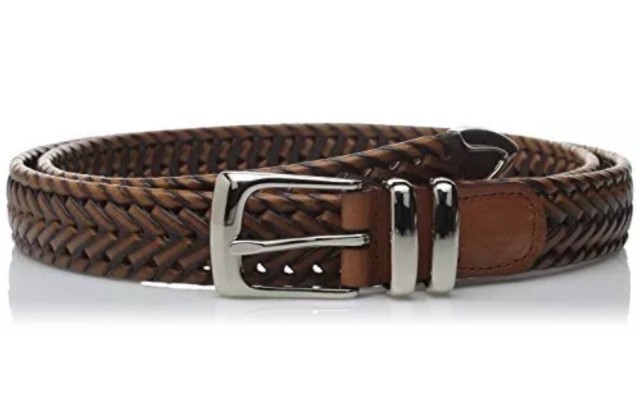  Portfolio Big And Tall Belt, Braided (Brown-50)