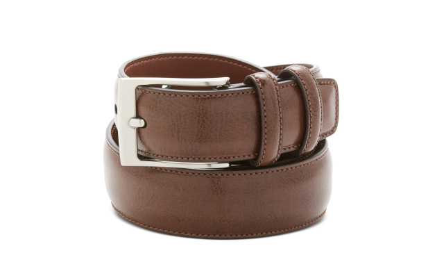  Portfolio Men's Leather Belt, Dark Brown, 34 Reg