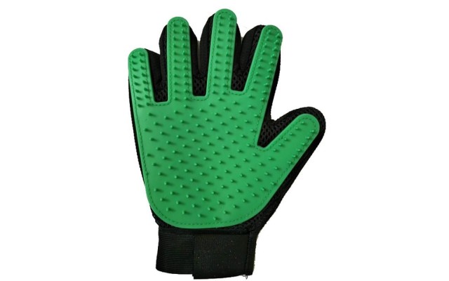 Pet Hair Removal & Grooming Glove 1Pc. For Dogs & Cats – Bathing & Massaging Glove For Pets, Green, Left Hand