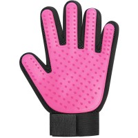 Pet Hair Removal & Grooming Glove 1Pc. For Dogs & Cats – Bathing & Massaging Glove For Pets, Pink, Right hand
