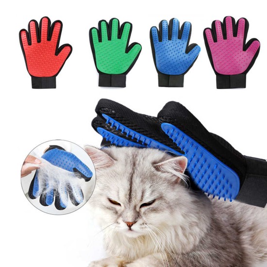 Pet Hair Removal & Grooming Glove 1Pc. For Dogs & Cats – Bathing & Massaging Glove For Pets, Pink, Right hand