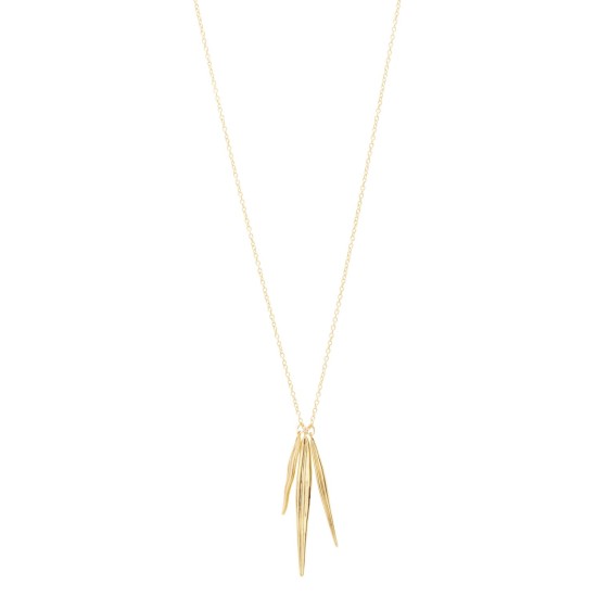 Petal Long Pendant Necklace (Gold)