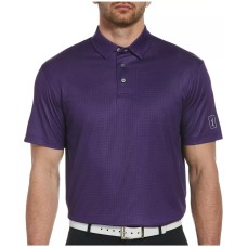 PGA TOUR Men’s Gingham Golf Polo (Purple, X-Large)
