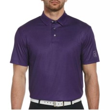 PGA TOUR Men’s Gingham Golf Polo T-Shirt (Purple, Small)