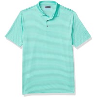 PGA TOUR Men’s Short Sleeve Feeder Stripe Polo Shirt (Green, X-Large)
