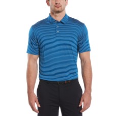 PGA Tour Mens Striped Golf Polo Classic T-Shirt (Blue, S)