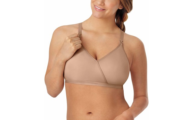  Nursing Shaping Wireless Bra with Cool Comfort 4958, Cafe Au Lait, Large