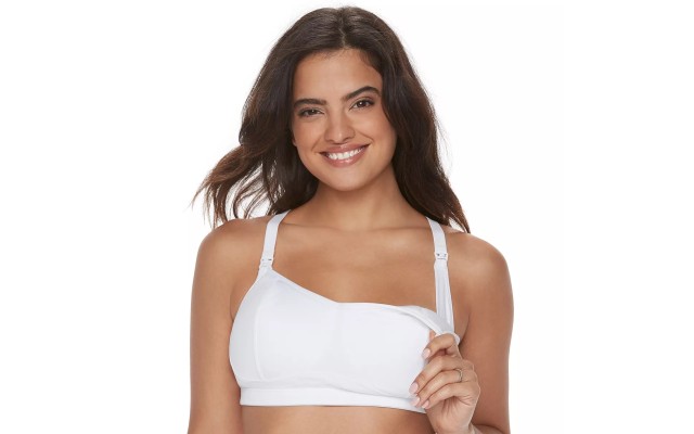  Women’s Nursing Sports Bra with Racerback (White, XX-Large)
